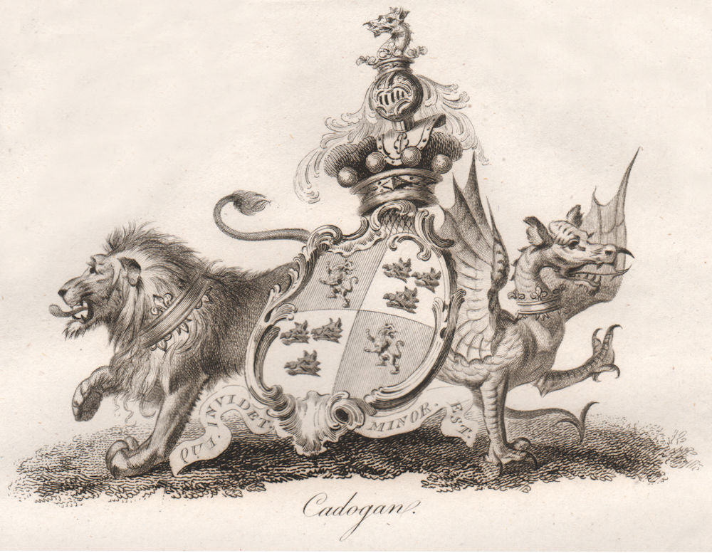 CADOGAN. Coat of Arms. Heraldry 1790 old antique vintage print picture